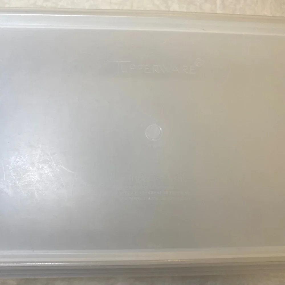 Vintage Tupperware Servalier Rectangular Storage Container 678-3 677-3 White Lid
